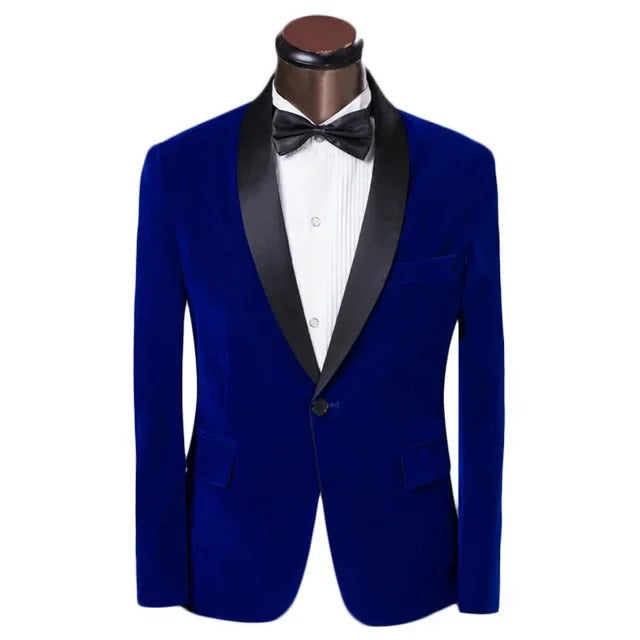 Men's Summer Jacket Slim Fit Contrast Lapel
