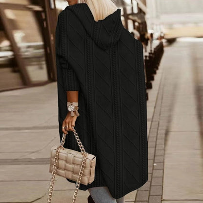 Women's Long-Sleeve Hooded Oversized Cardigan