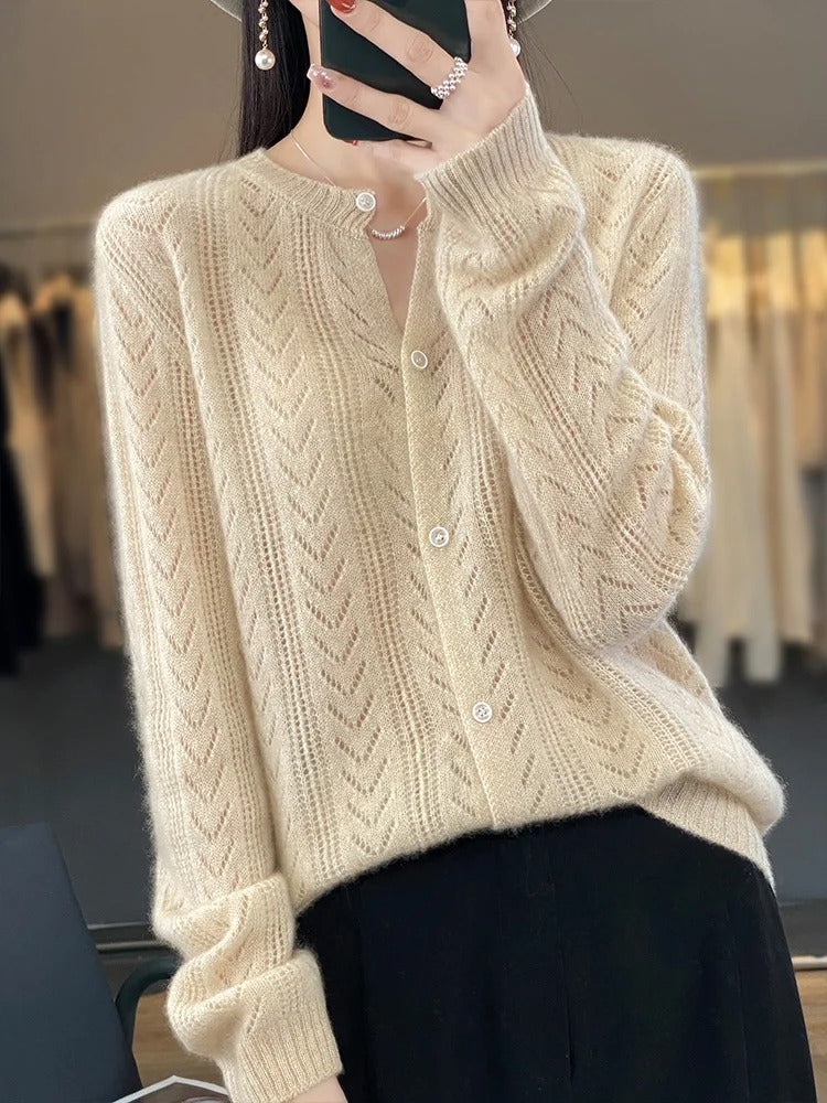 Weicher Wollcardigan 100% Naturwolle - IdealeKleiden