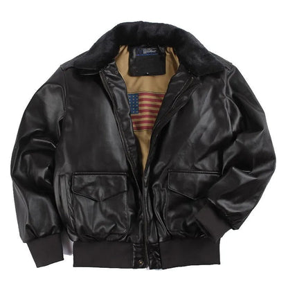 Men's Leather Jacket Winter Warm Elegant