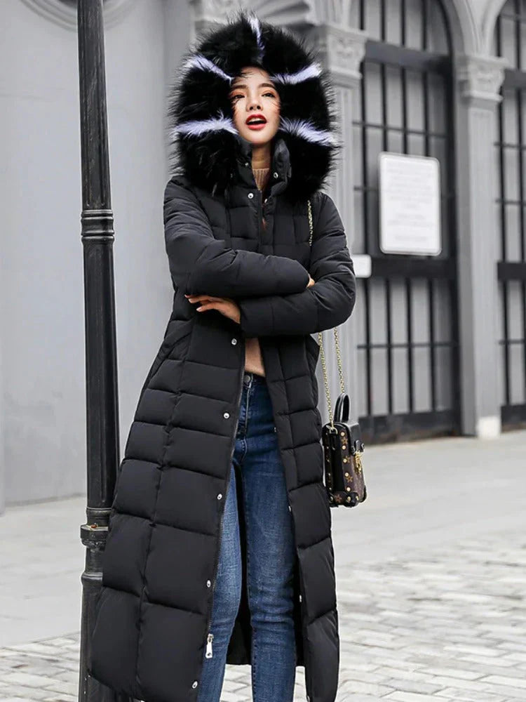 Damen Winterdaunenparka Lang Elegant - IdealeKleiden