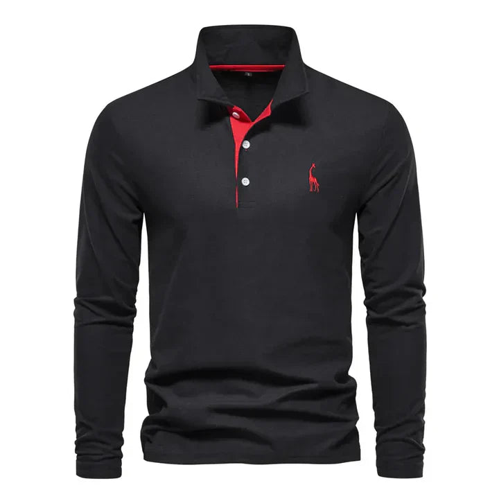 Herren Langarm Poloshirt Elegant - IdealeKleiden