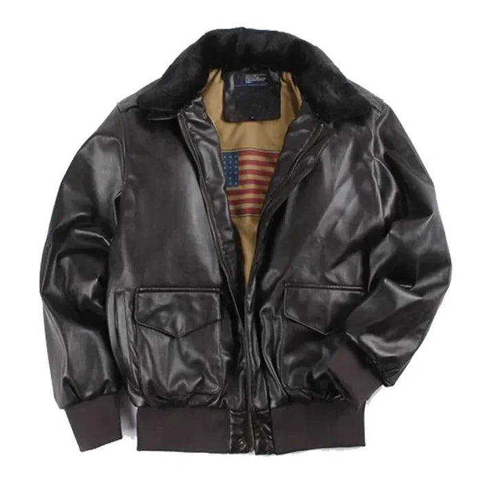 Lederjacke Herren Classic Elegant ohne Kapuze - IdealeKleiden