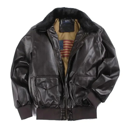 Men's Classic Elegant Leather Jacket without Hood