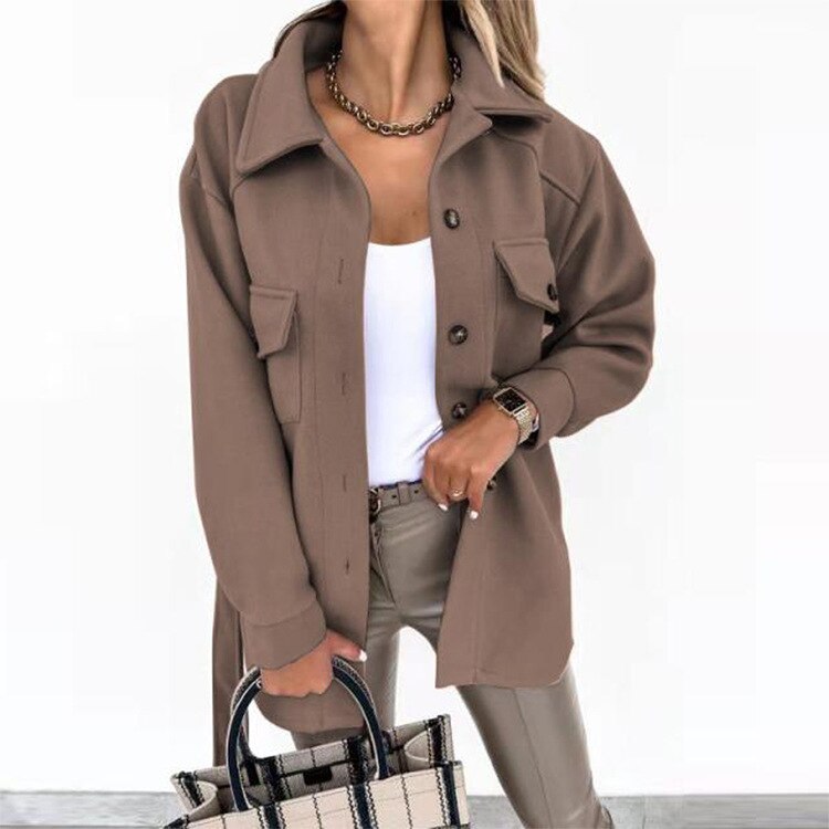 Elegant Women's Jacket Wool Blend Stylish