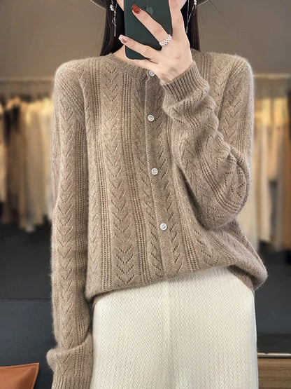 Soft Wool Cardigan 100% Natural Wool
