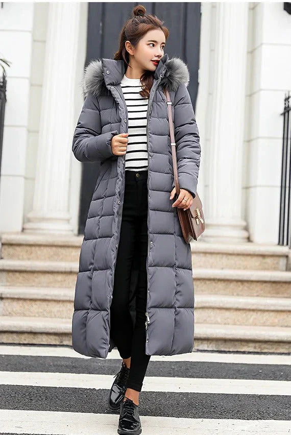 Women's Elegant Long Winter Down Parka