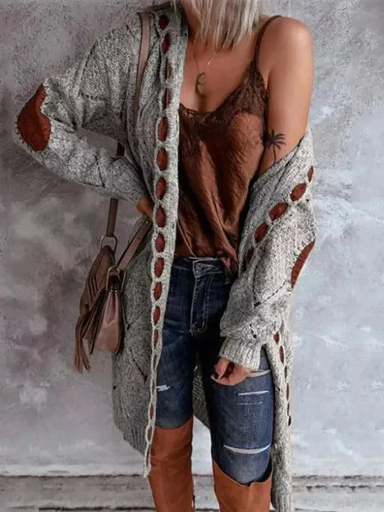 Long-Sleeve Cardigan Vintage Chic Women's
