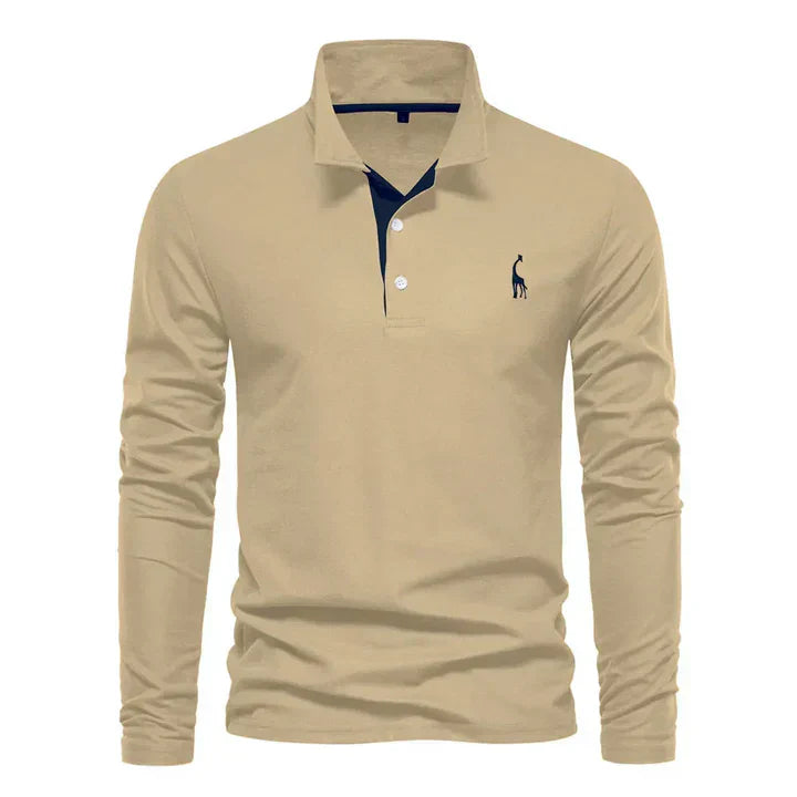 Men's Long-Sleeve Polo Shirt Elegant