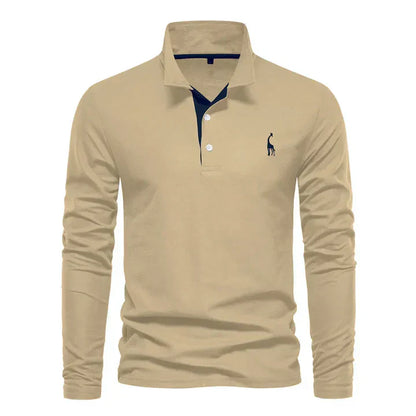 Men's Long-Sleeve Polo Shirt Elegant