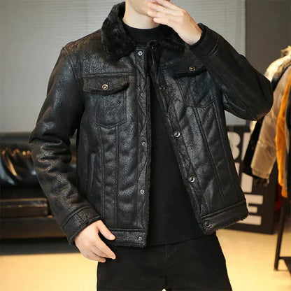 Werner - Leather Bomber Jacket Slim-Fit Design