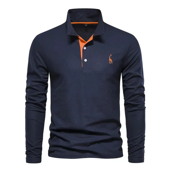 Men's Long-Sleeve Polo Shirt Elegant