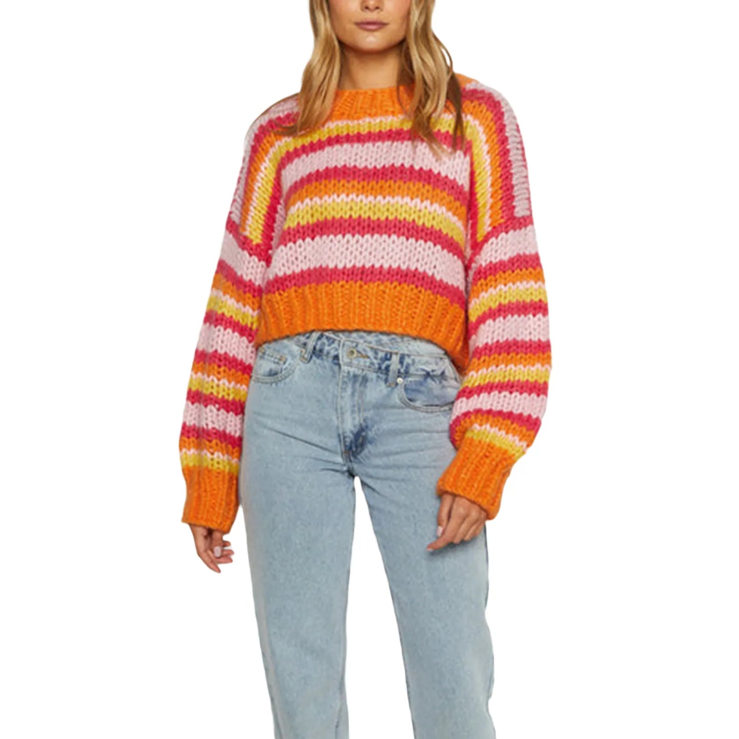 Women's Oversized Sweater Striped Generous