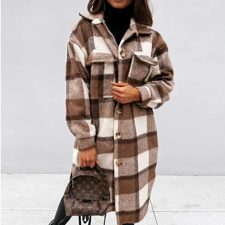 Women's Fashionable Plaid Blazer