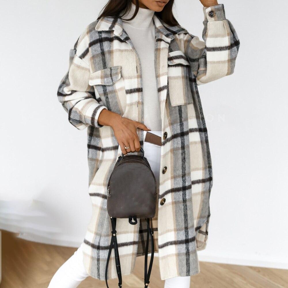 Winterjacke Flanell Warme Damenmode Modern Design - IdealeKleiden