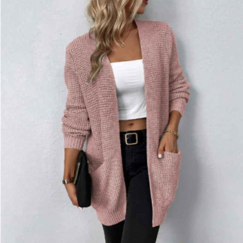 Long Cardigan Open Front Soft Knit