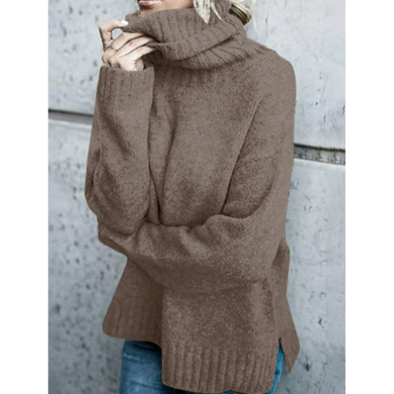 Bequemer Rollkragenpullover Weich Dickstrick - IdealeKleiden