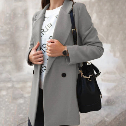 Coat Wool Blend Tailored Classic Single-breasted