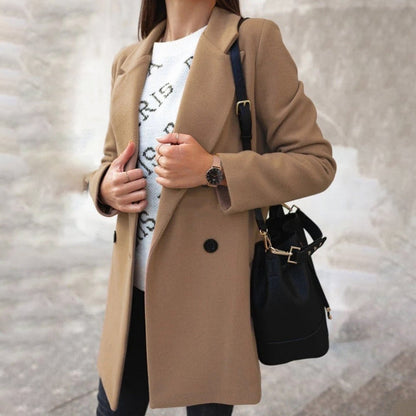 Coat Wool Blend Tailored Classic Single-breasted