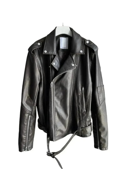 Men's Retro Leather Biker Jacket