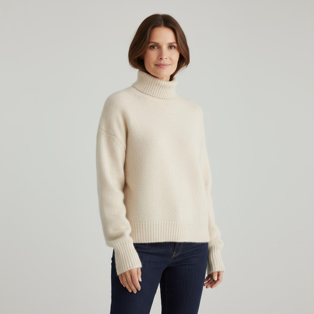 Damen Rollkragenpullover Weich Warm Winter - IdealeKleiden