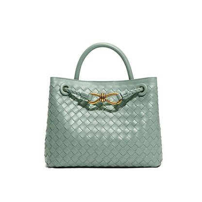 Braided Shopping Bag Elegant Gold Accent