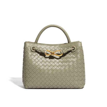 Braided Shopping Bag Elegant Gold Accent