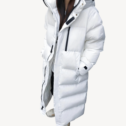 Women's Long Winter Hooded Puffer Coat Warm