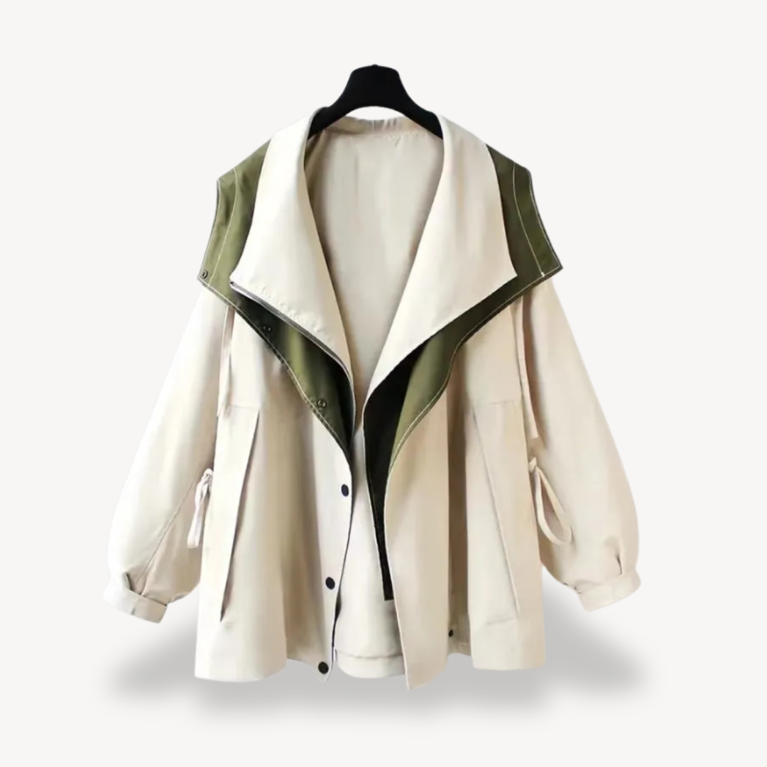Modern Women's Trench Coat Colorblock Style