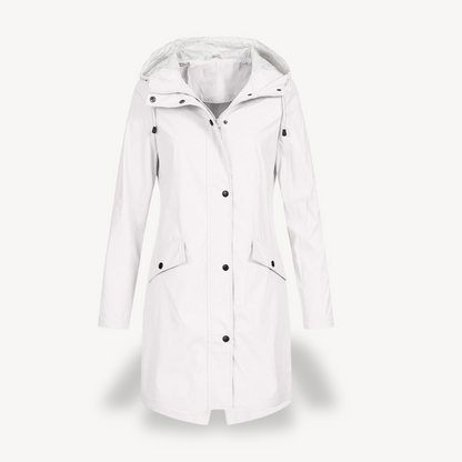 Waterproof Women's Hooded Parka Rain Jacket