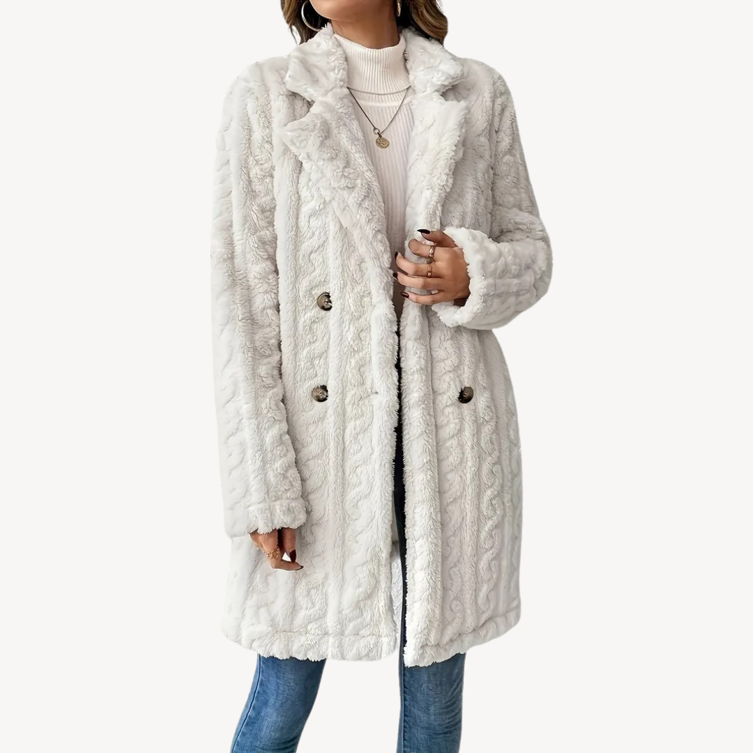 Women's Faux Fur Coat Double Breasted Elegant
