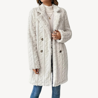 Women's Faux Fur Coat Double Breasted Elegant