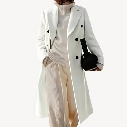 Elegant women's double-breasted winter coat