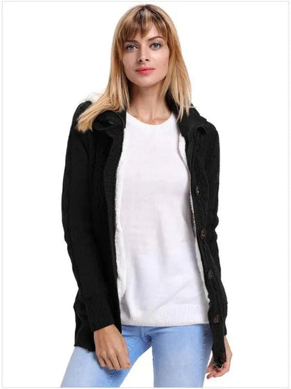 Comfortable Hooded Cardigan Casual Look