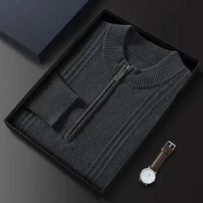 Herren Pullover Warm Lässig Halbzipper