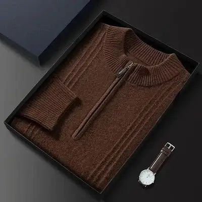 Herren Pullover Warm Lässig Halbzipper