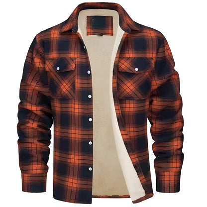 Herren Flanell Hemdjacke Karo Fleece Warm - IdealeKleiden
