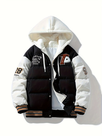 Herren Pufferjacke Warm Isoliert Kapuze