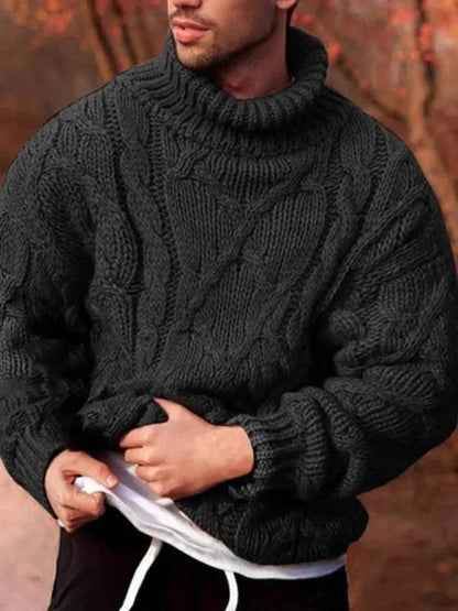 Dickes Herren Rollkragen Sweatshirt
