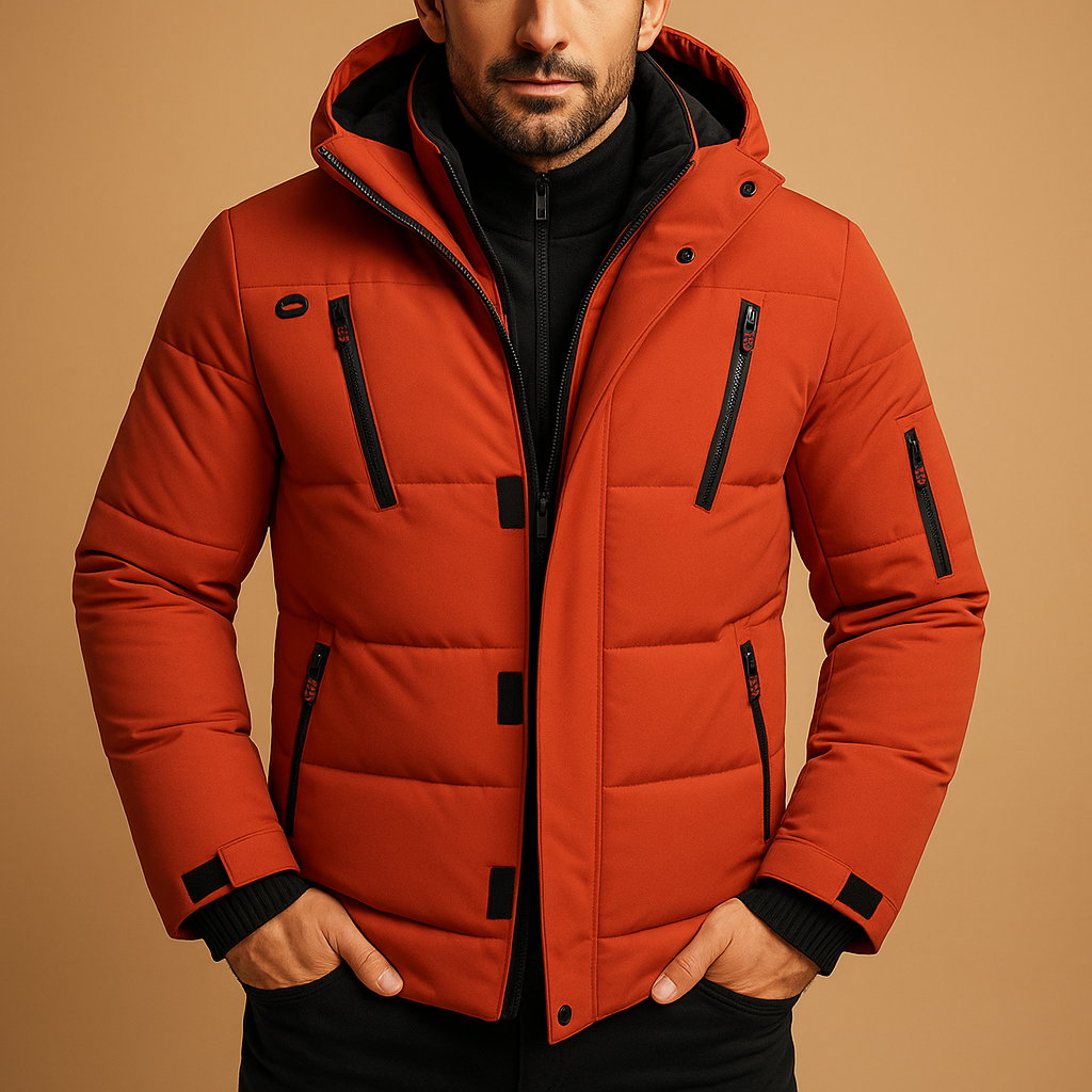 Men's Long Winter Jacket Elegant