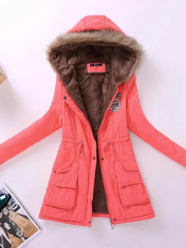 Chic Slim-Fit Parka with Hood for Women