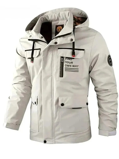 Wasserdichte Herrenjacke Kapuzen Windbreaker Regenjacke