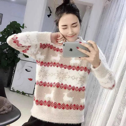 Women's Festive Red Christmas Sweater