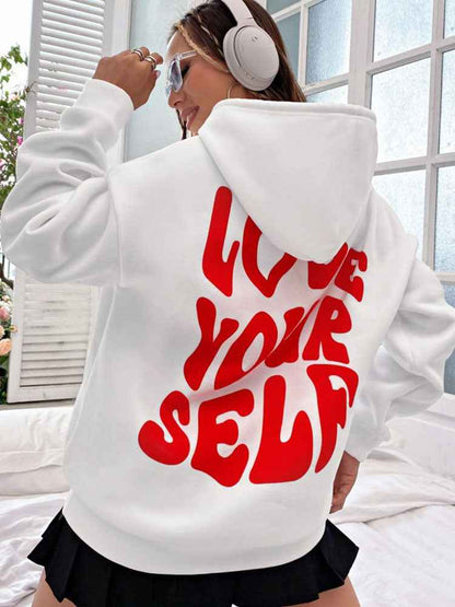 Women's Hoodie White Trendy Print
