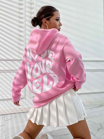 Women's Hoodie White Trendy Print
