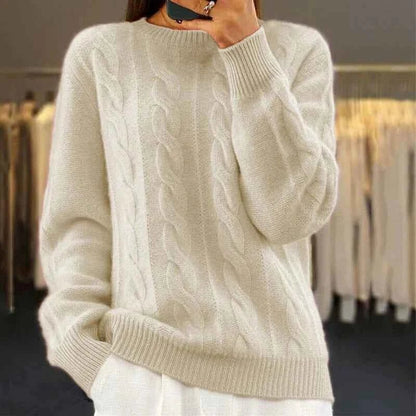 Großer Pullover Zopfmuster Modern Style - IdealeKleiden