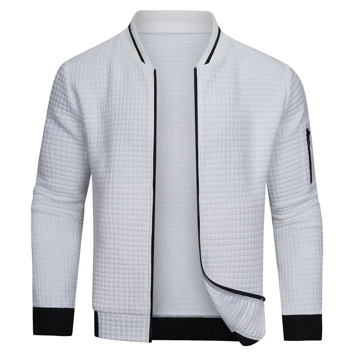 Men's Quilted Bomber Jacket Modern Zipper