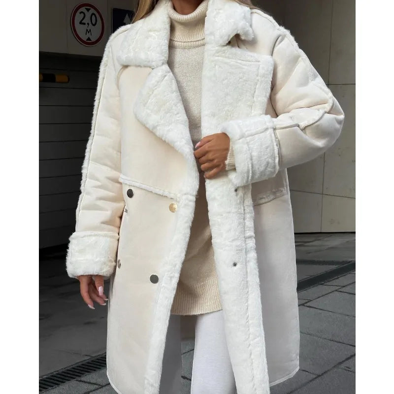 Soft winter coat with sheepskin lining, XL size