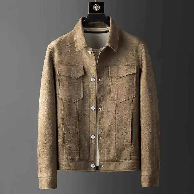 Men's Modern Leather Jacket Suede Design