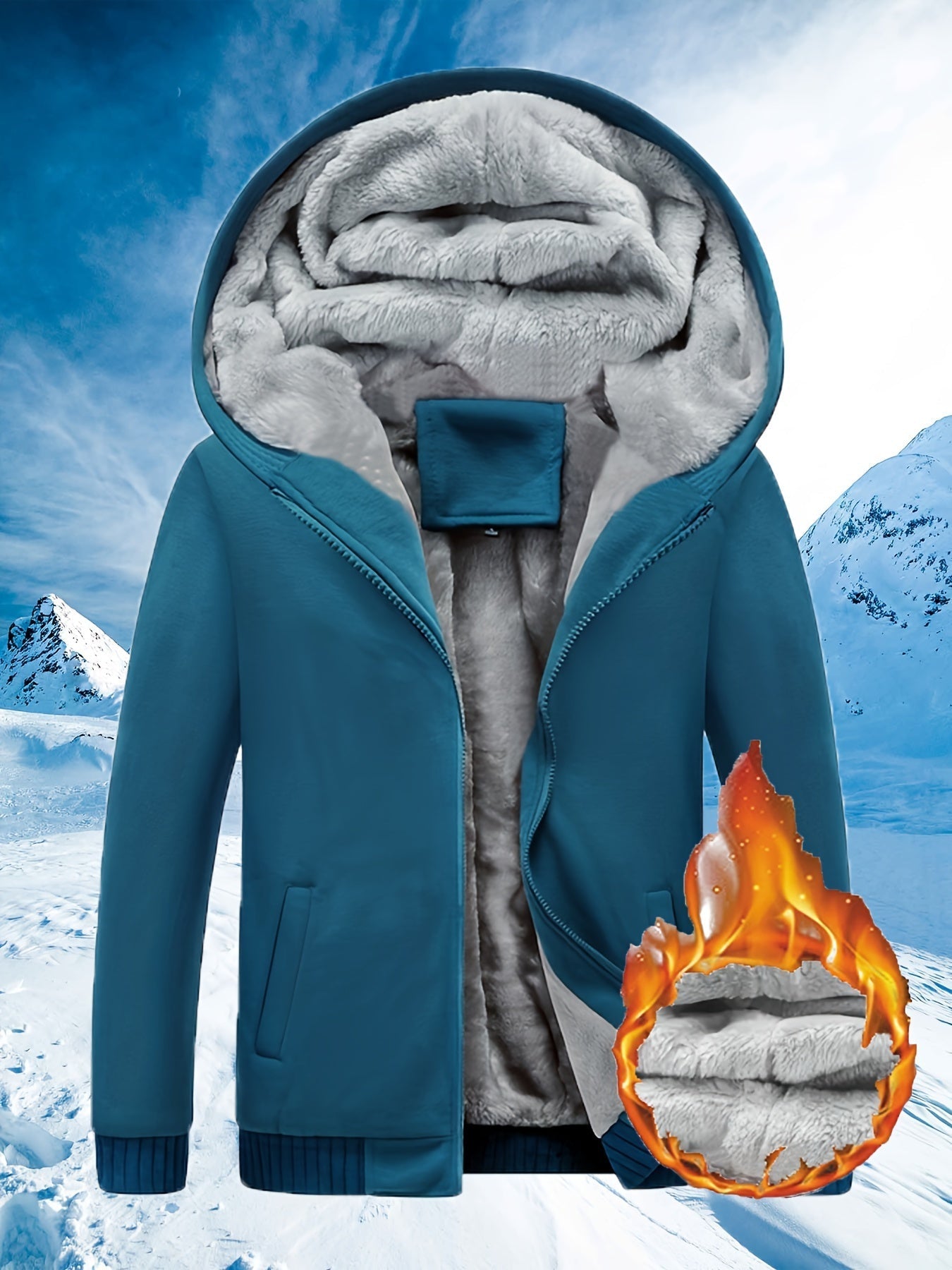 Warme Fleecejacke mit Kapuze für Frauen Winter